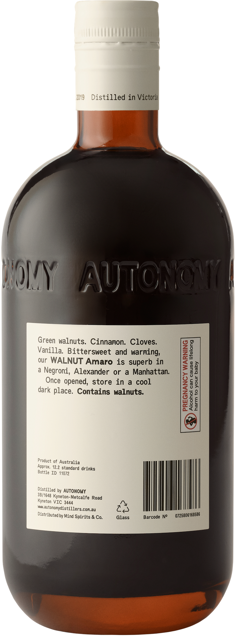 Autonomy Walnut Amaro Liqueur 22% 700ML