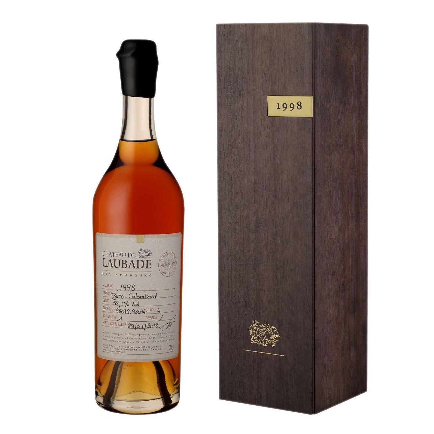 Chateau de Laubade Vintage 1998 Cask Strength Bas Armagnac 52.1% 700ML - Mind Spirits & Co.