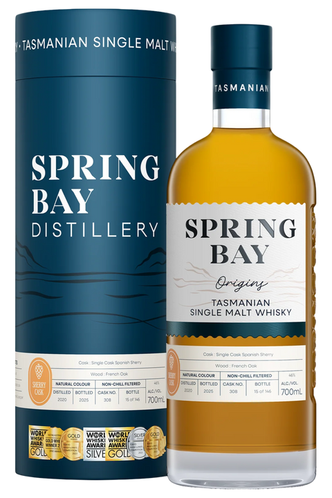Spring Bay Tasmanian Single Malt Whisky Tawny 46% 700ML