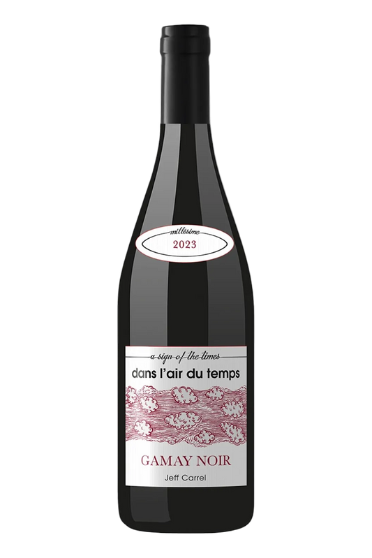 mylocalspirits Jeff Carrel Dans l'Air du Temps Gamay Noir 2023 red wine bottle with illustrated cloud label